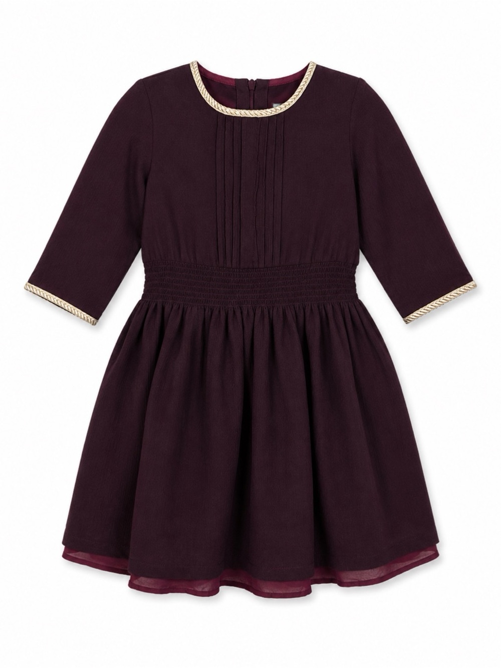 Childrenchic Stay Little Plum Dark Purple Quarter Sleeve Holiday Dress Girls 14